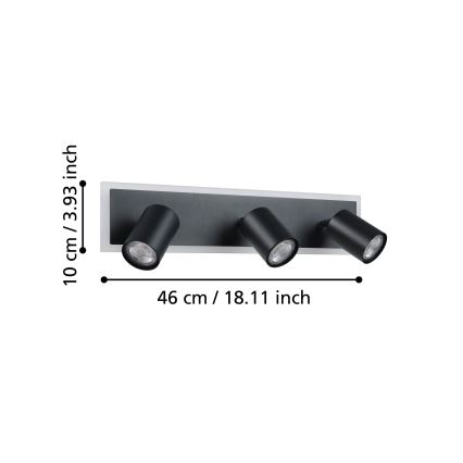 Eglo - LED-spotlamp LED/20W/230V zwart