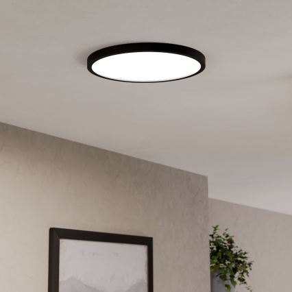 Eglo - LED RGBW dimbare plafondlamp voor badkamer LED/17,5W/230V 2700-6500K Ø 38,9 cm IP44 zwart
