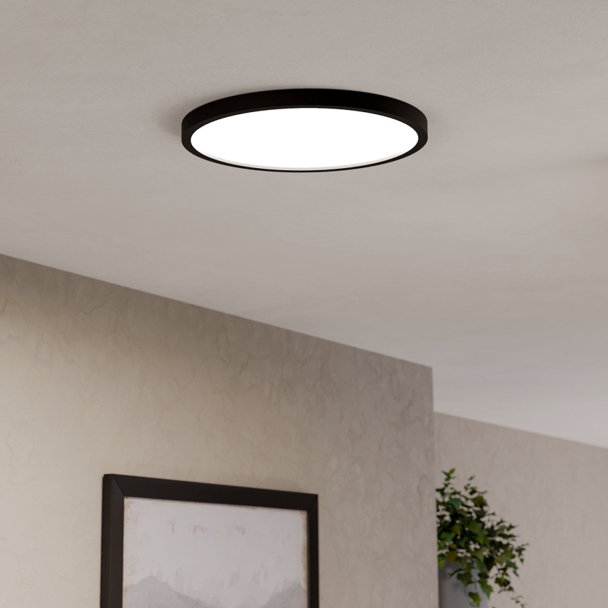 Eglo - LED RGBW dimbare plafondlamp voor badkamer LED/17,5W/230V 2700-6500K Ø 38,9 cm IP44 zwart