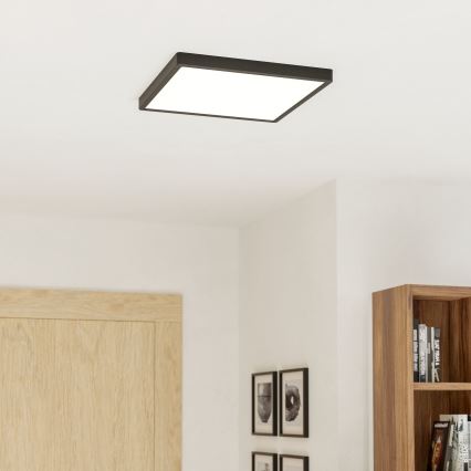 Eglo - LED RGBW dimbare badkamerplafondlamp LED/17,8W/230V 2700-6500K 39x39 cm IP44 zwart