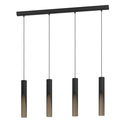Eglo - LED Hanglamp aan een koord 4xGU10/4,5W/230V 3000K zwart/bruin