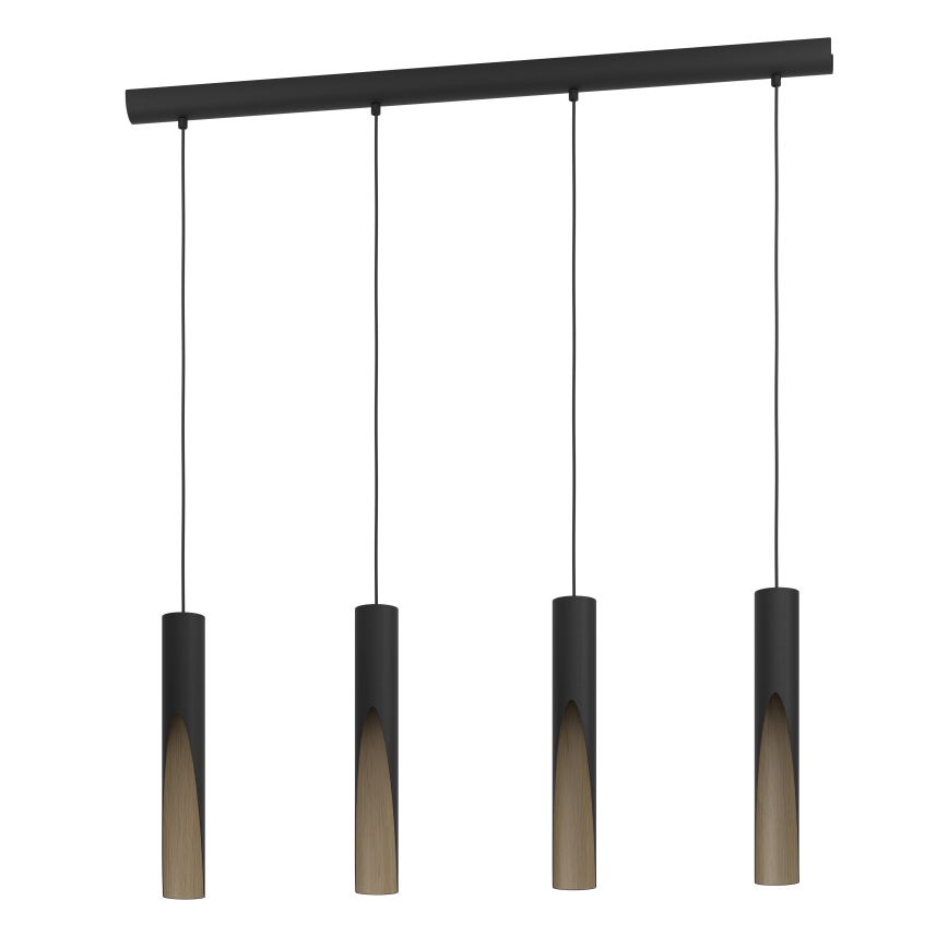 Eglo - LED Hanglamp aan een koord 4xGU10/4,5W/230V 3000K zwart/bruin