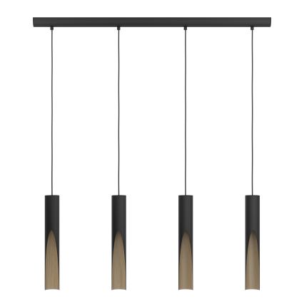 Eglo - LED Hanglamp aan een koord 4xGU10/4,5W/230V 3000K zwart/bruin