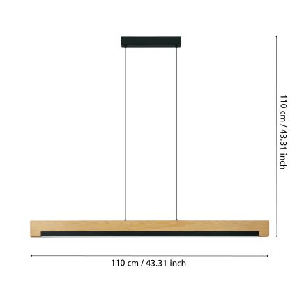 Eglo - Dimbare LED hanglamp aan een koord LED/25,5W/230V 3000K zwart/beige