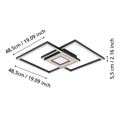 Eglo - Dimbare LED Plafondlamp 2xLED/17W/230V +1xLED/4,2W 2700-6500K + afstandsbediening