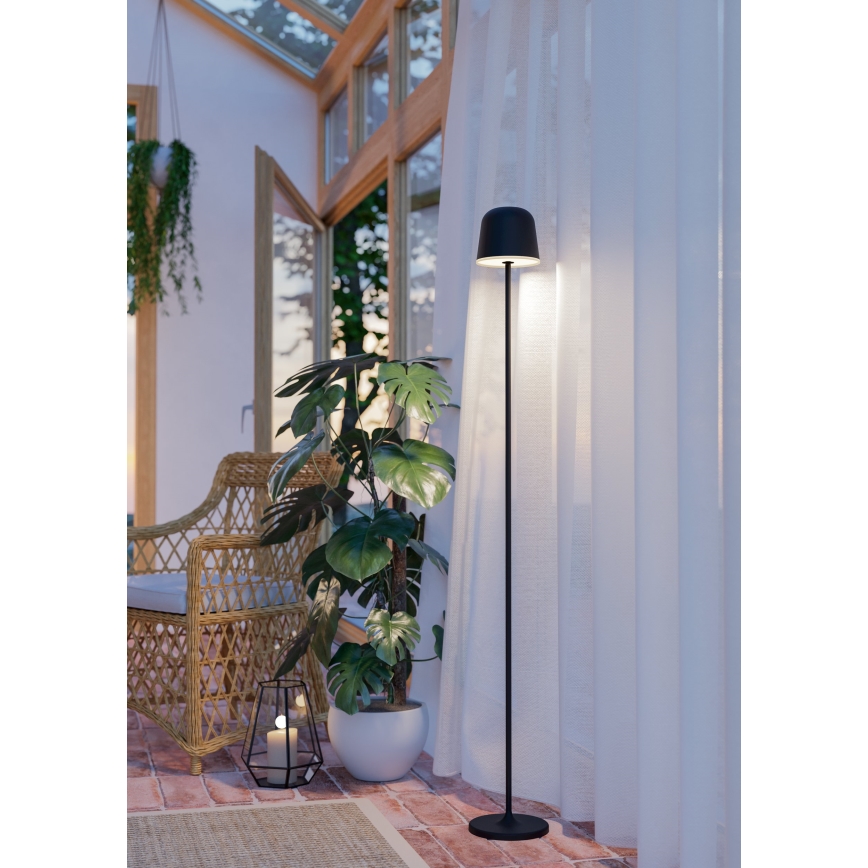Eglo - LED Dimbaar buitenshuis oplaadbaar Staande lamp LED/4,3W/5V 2400/3000/4000K IP54 zwart