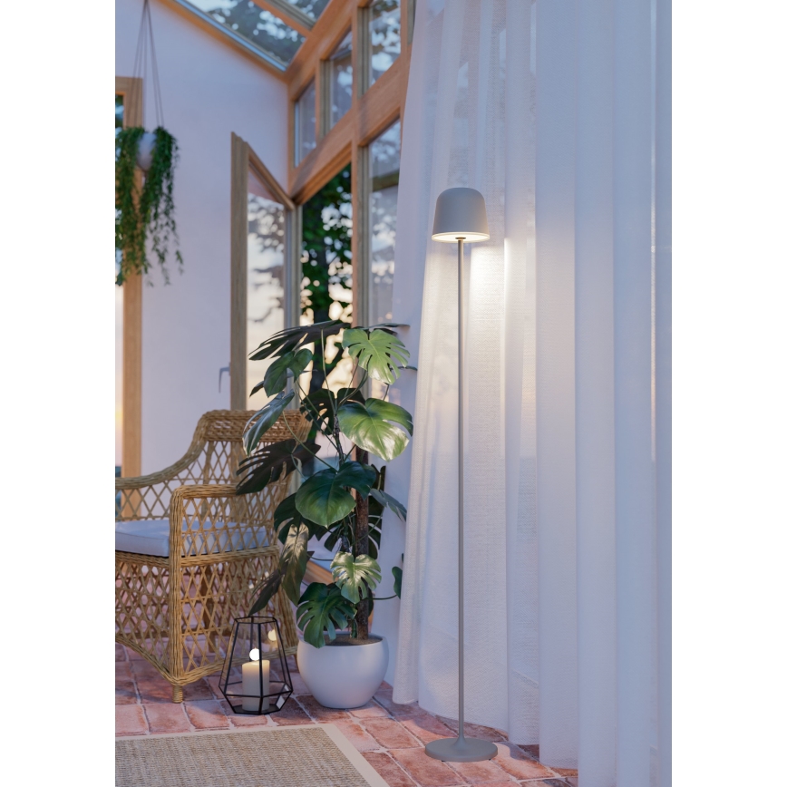 Eglo - LED Dimbaar buitenshuis oplaadbaar Staande lamp LED/4,3W/5V 2400/3000/4000K IP54 grijs