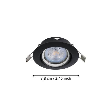 Eglo - SET 3x LED Hang plafondverlichting 1xGU10/4W/230V zwart