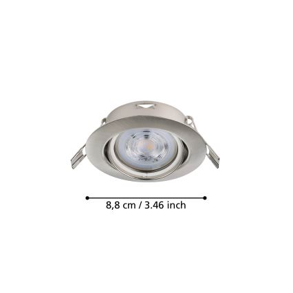 Eglo - SET 3x LED Hang plafondverlichting 1xGU10/4W/230V mat chroom