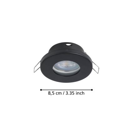 Eglo - SET 3xLED Badkamer inbouwverlichting 1xGU10/4W/230V IP44 zwart