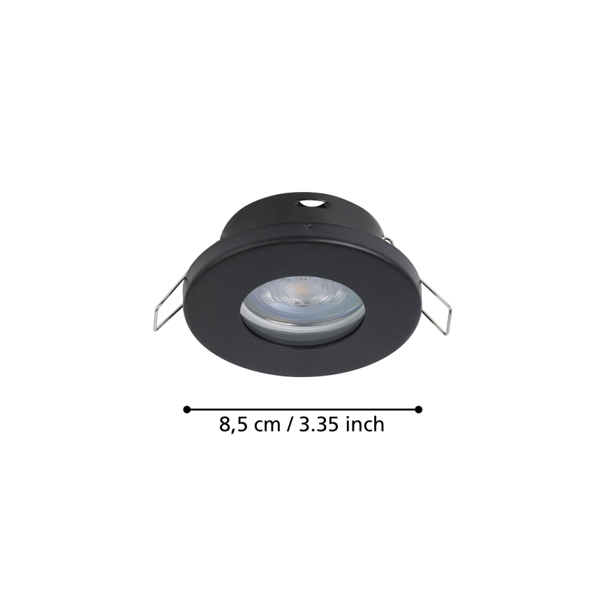 Eglo - SET 3xLED Badkamer inbouwverlichting 1xGU10/4W/230V IP44 zwart