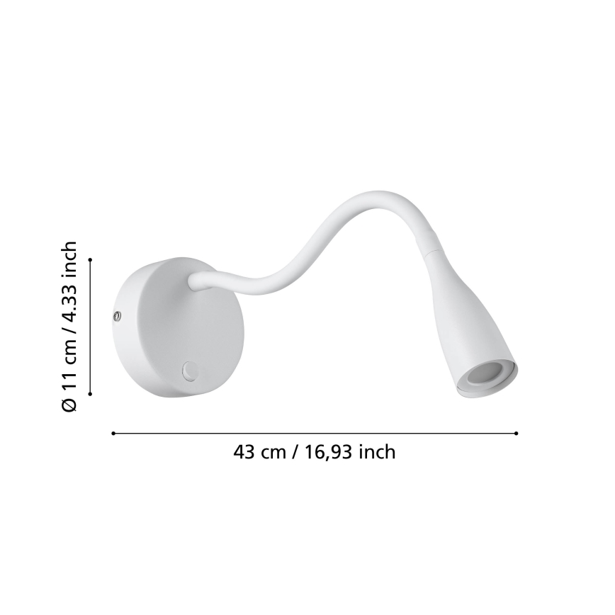 Eglo - Flexibele LED-wandlamp LED/3,8W/230V wit