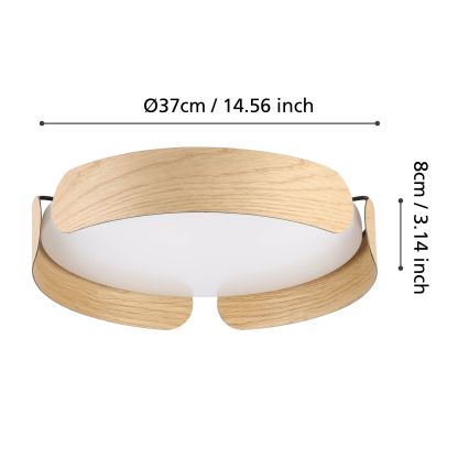 Eglo - LED plafondlamp LED/20W/230V Ø 37 cm beige