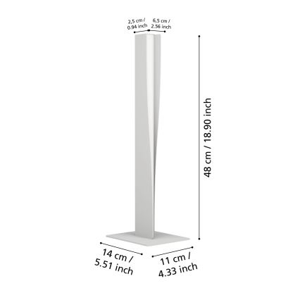 Eglo - Dimbare LED RGBW tafellamp LED/9W/230V 2700-6500K grijs
