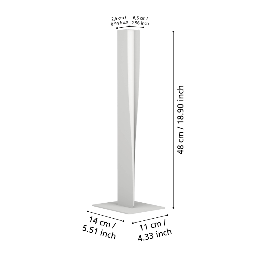 Eglo - Dimbare LED RGBW tafellamp LED/9W/230V 2700-6500K grijs