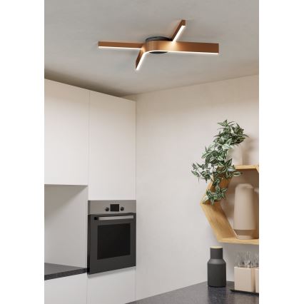 Eglo - LED RGBW dimbare plafondlamp 2xLED/18W/230V 2700-6500K koper/zwart