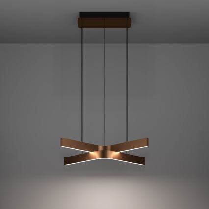 Eglo - Dimbare LED RGBW hanglamp met kabel 2xLED/18W/230V koper/zwart