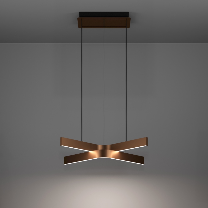 Eglo - Dimbare RGBW LED-hanglamp aan kabel 2xLED/18W/230V koper/zwart