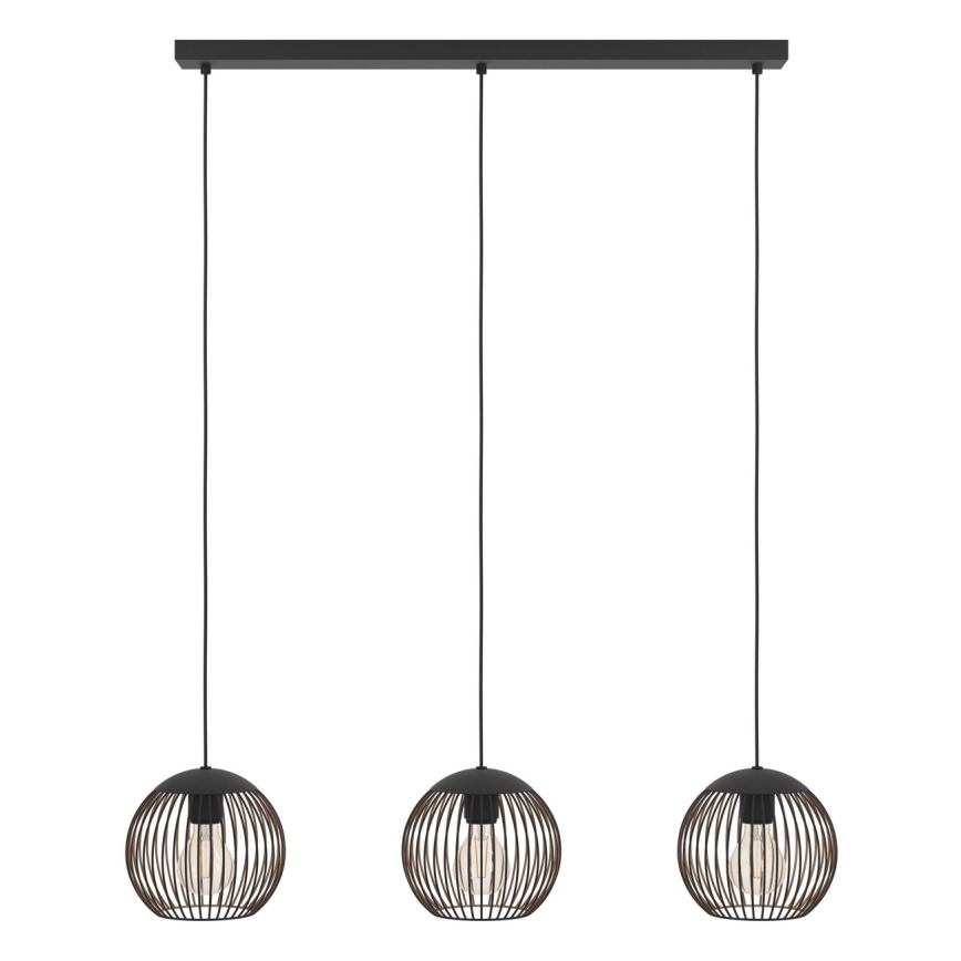 Eglo - Hanglamp aan kabel 3xE27/60W/230V zwart