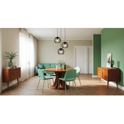 Eglo - Hanglamp met kabel 3xE27/60W/230V zwart