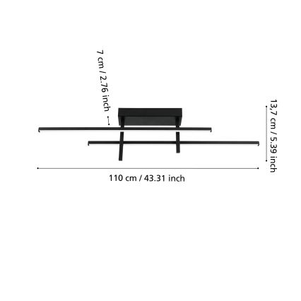 Eglo - LED plafondlamp LED/20W/230V zwart