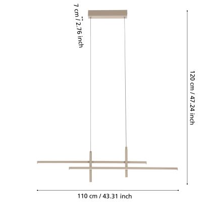 Eglo - LED-kroonluchter aan kabel LED/20W/230V beige