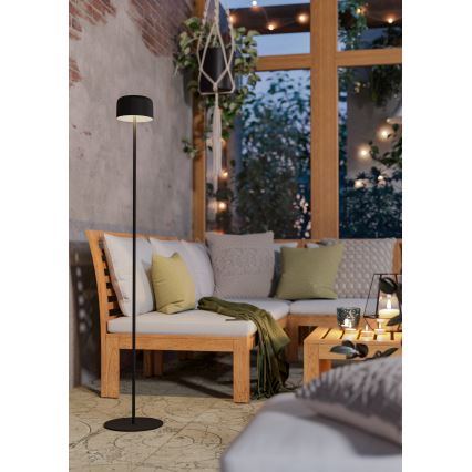 Eglo - LED zonne-oplaadbare staande lamp met aanraakbediening LED/2,8W/3,7V 1800 mAh IP44 zwart