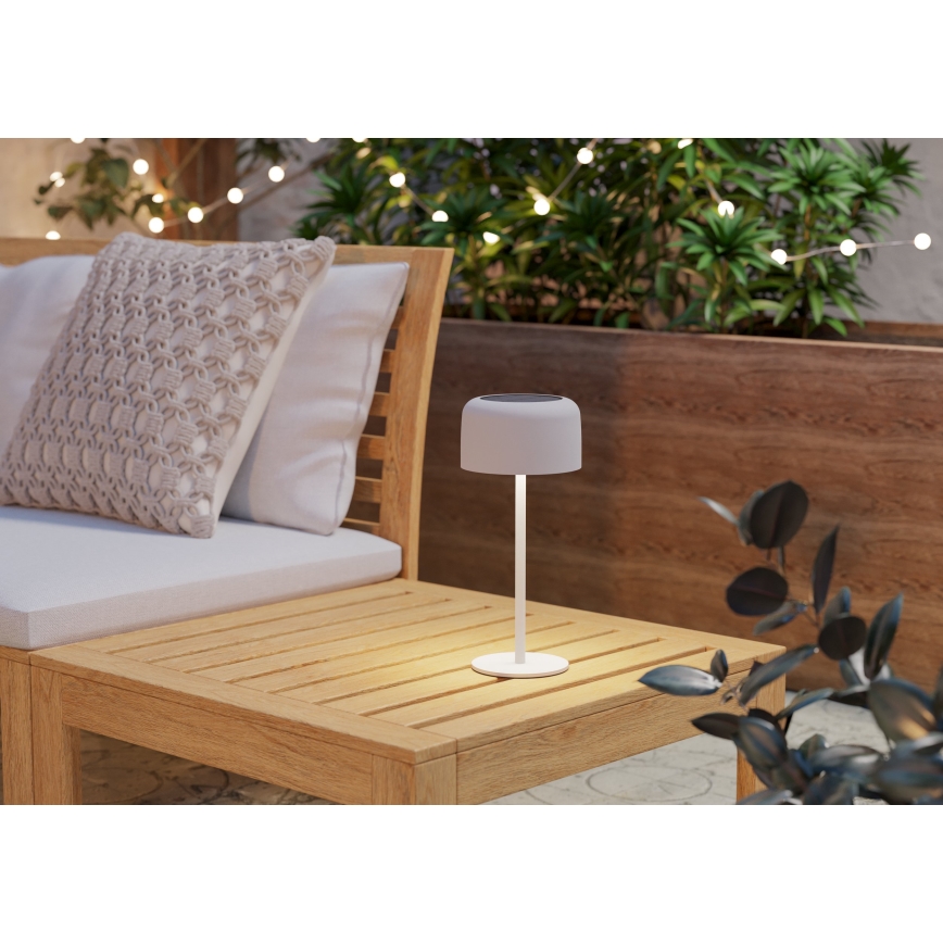 Eglo - LED-tafellamp met zonne-oplaadfunctie en touchbediening LED/2,8W/3,7V 1800 mAh IP44 wit