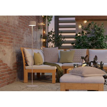 Eglo - LED zonne-oplaadbare vloerlamp met aanraakbediening LED/2,8W/3,7V 1800 mAh IP44 wit