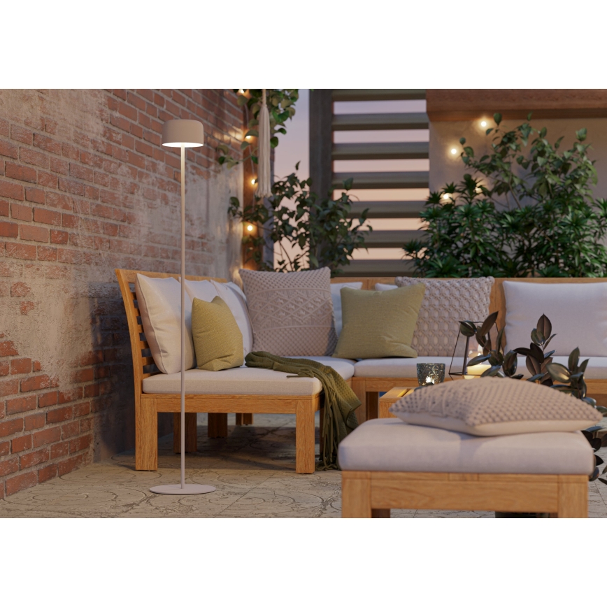 Eglo - LED zonne-oplaadbare vloerlamp met aanraakbediening LED/2,8W/3,7V 1800 mAh IP44 wit