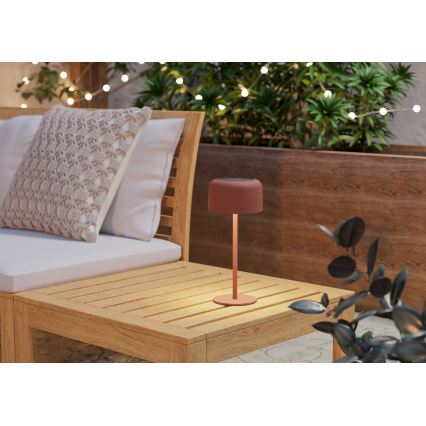 Eglo - Zonne-oplaadbare LED-tafellamp met aanraakbediening LED/2,8W/3,7V 1800 mAh IP44 oranje