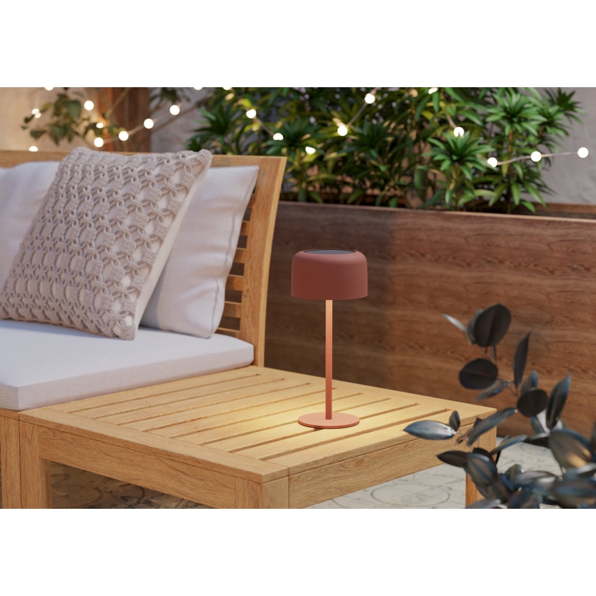 Eglo - Zonne-oplaadbare LED-tafellamp met aanraakbediening LED/2,8W/3,7V 1800 mAh IP44 oranje