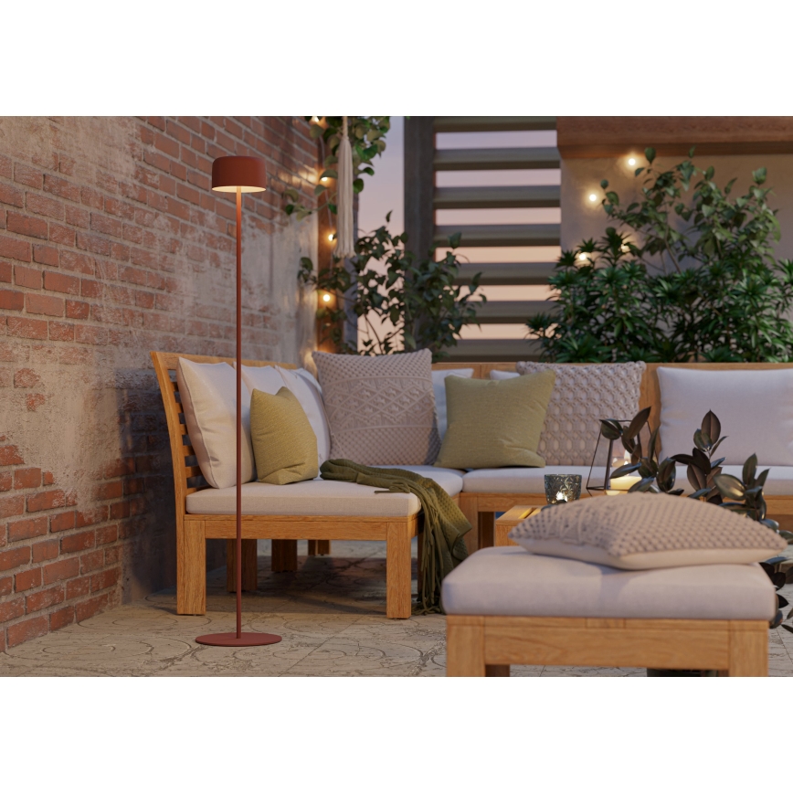 Eglo - LED zonne-oplaadbare vloerlamp met touch-bediening LED/2,8W/3,7V 1800 mAh IP44 oranje