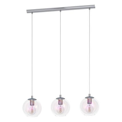 Eglo - Hanglamp met kabelophanging 3xE27/60W/230V glanzend chroom
