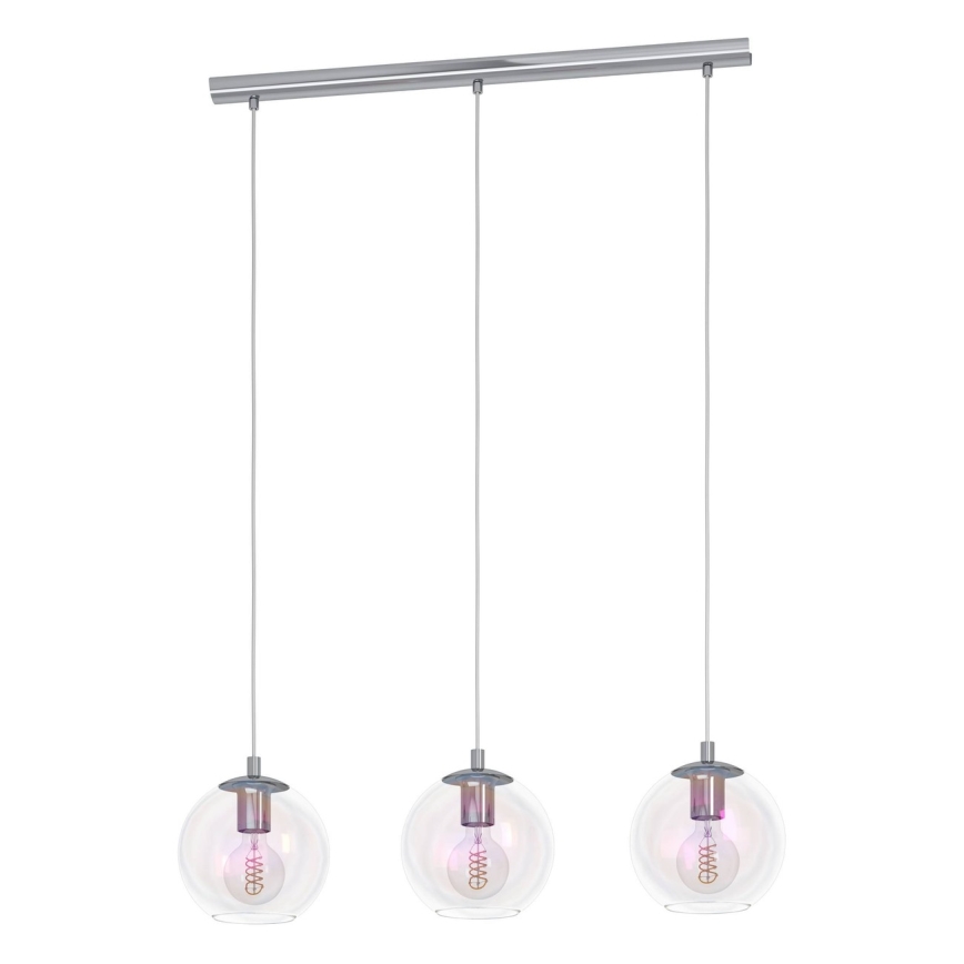 Eglo - Hanglamp met kabelophanging 3xE27/60W/230V glanzend chroom