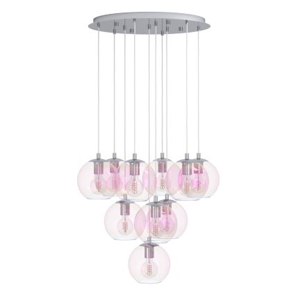 Eglo - Kroonluchter aan kabel 10xE27/60W/230V glanzend chroom/helder