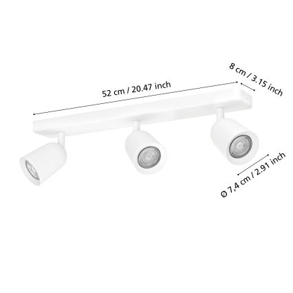 Eglo - Spotlamp 3xGU10/10W/230V wit