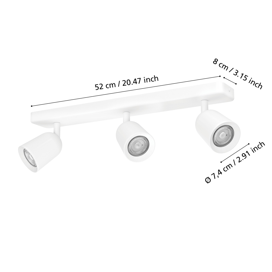 Eglo - Spotlamp 3xGU10/10W/230V wit