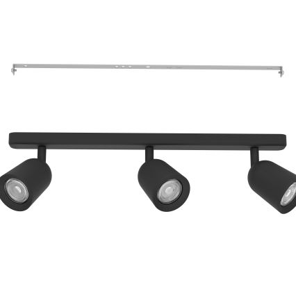 Eglo - Spotarmatuur 3xGU10/10W/230V zwart