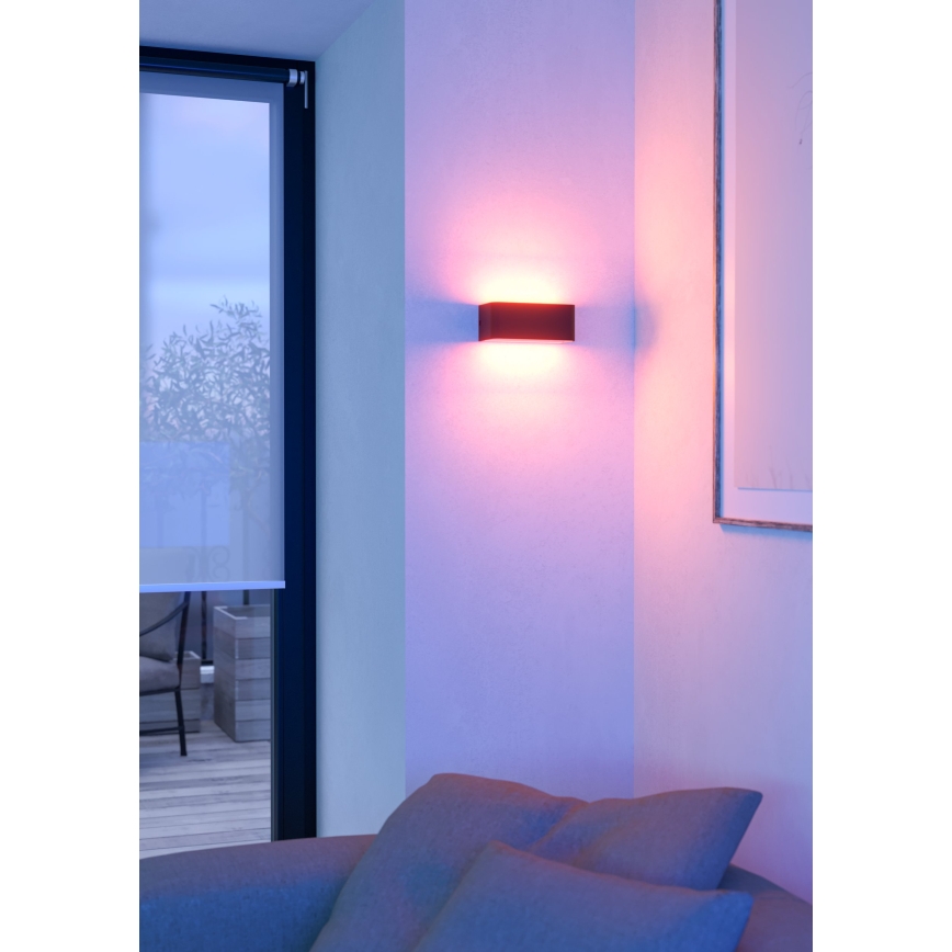 Eglo - LED RGBW dimbare buitenwandlamp LED/10W/230V 2700-6500K IP55 zwart