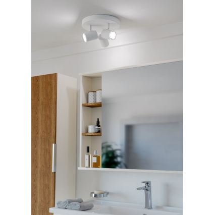 Eglo - Badkamer plafondspot 3x GU10/5W/230V Ø 25 cm IP44 wit