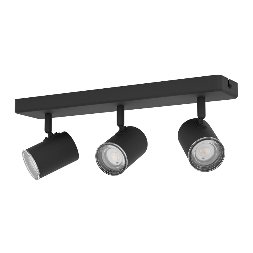 Eglo - Badkamer spot 3xGU10/5W/230V IP44 zwart