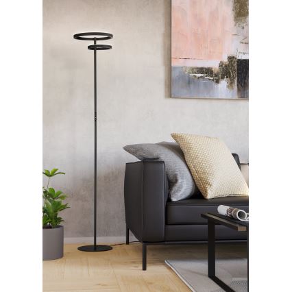 Eglo - LED dimbare vloerlamp LED/16W/230V + LED/12W zwart