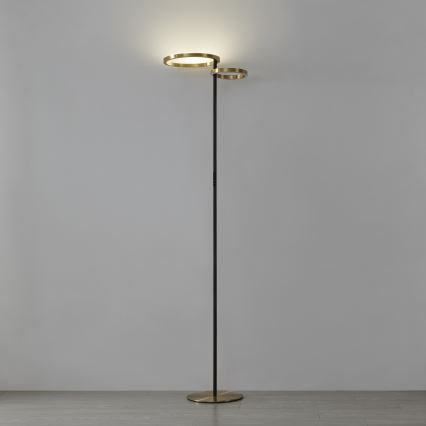 Eglo - LED dimbare vloerlamp LED/16W/230V + LED/12W goud/zwart