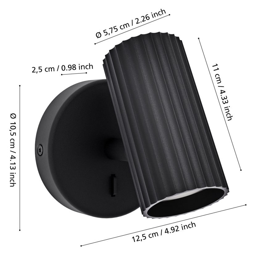 Eglo - Wandspot 1xGU10/5W/230V zwart