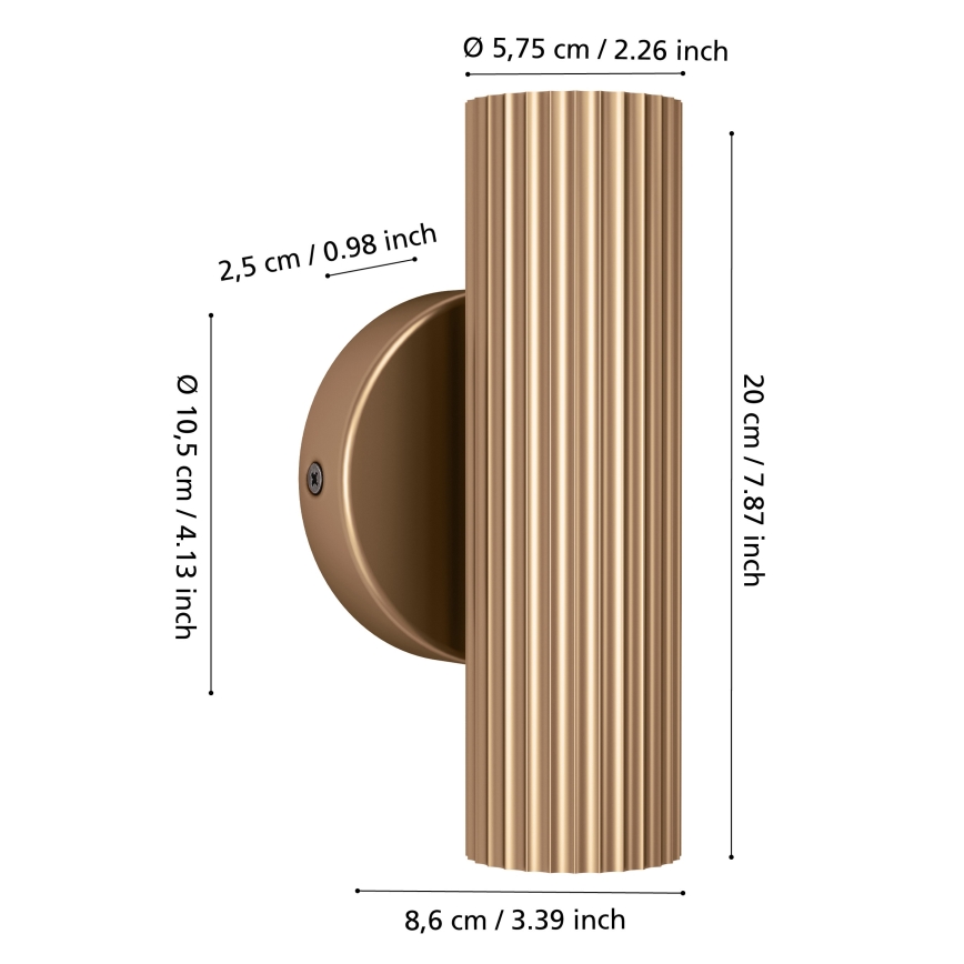 Eglo - Wandlamp 2xGU10/5W/230V goudkleurig