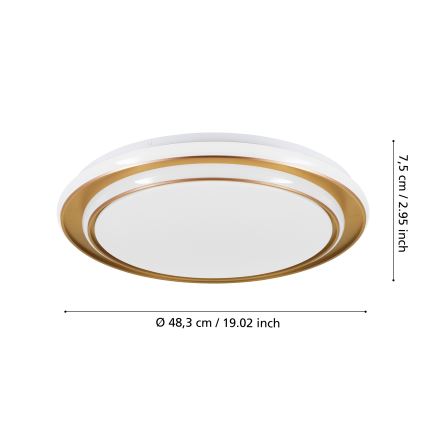 Eglo - LED-plafondlamp LED/36W/230V Ø 49 cm, goud