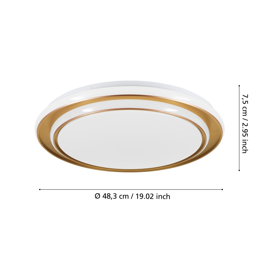 Eglo - LED-plafondlamp LED/36W/230V Ø 49 cm, goud