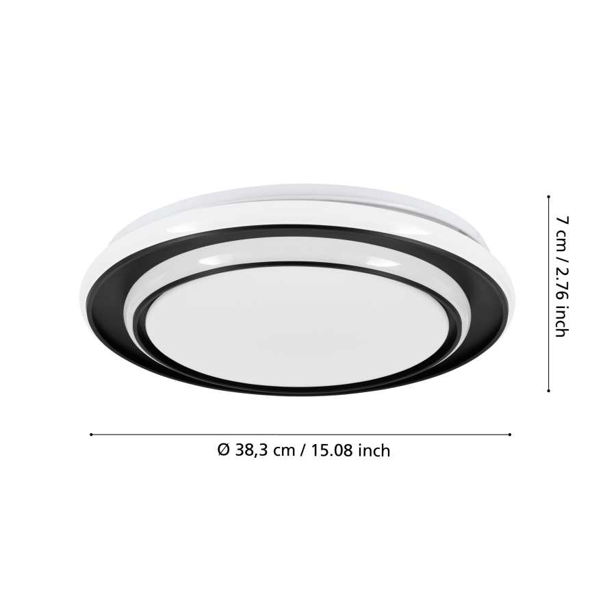 Eglo - LED-plafondlamp LED/24W/230V Ø 40 cm zwart