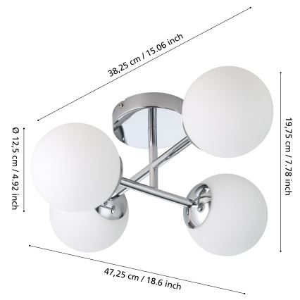 Eglo - LED-badkamer plafondlamp opbouw 4xG9/4,2W/230V IP44 glanzend chroom